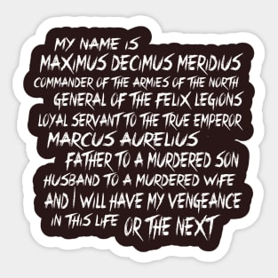 Maximus Decimus T-Shirt Gladiator Sticker